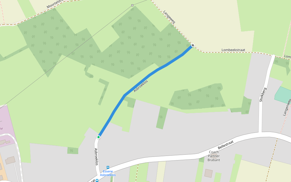 Asbroeklos walking route map in Affligem