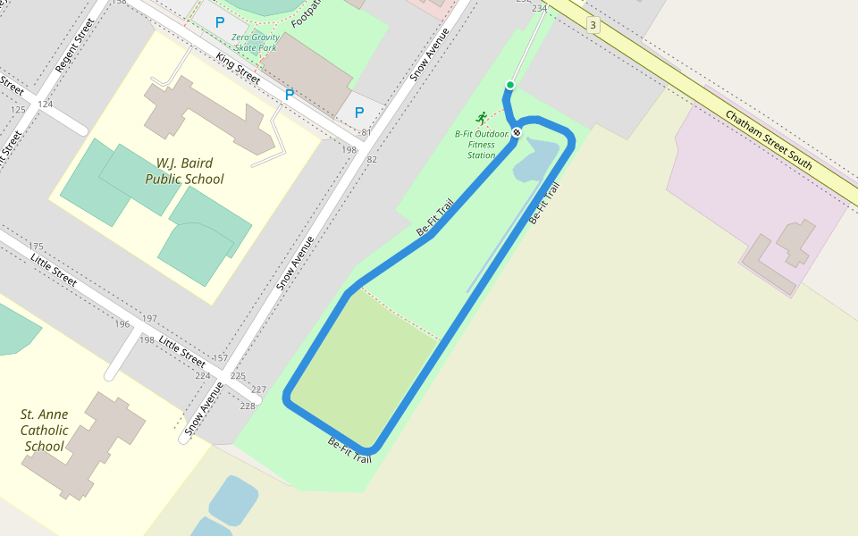 Be-Fit Trail walking route map in Blenheim