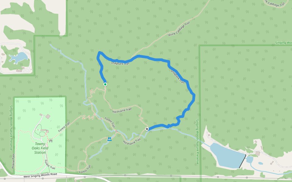 Shagbark Trail walking route map in Edelstein