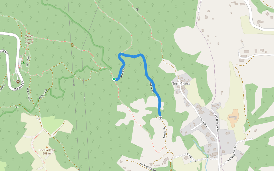 Anello 44 walking route map in Tetti Civera