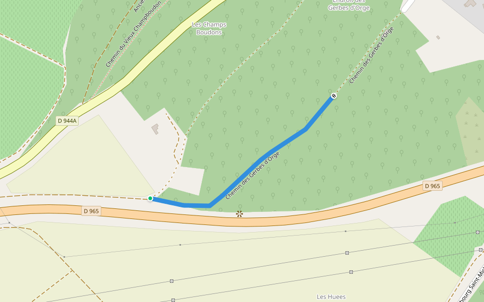 Chemin des Gerbes d'Orge walking route map in Tonnerre