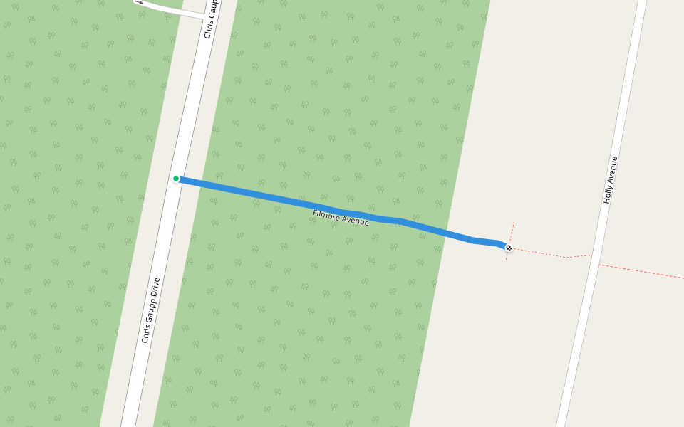 Filmore Avenue walking route map in Galloway