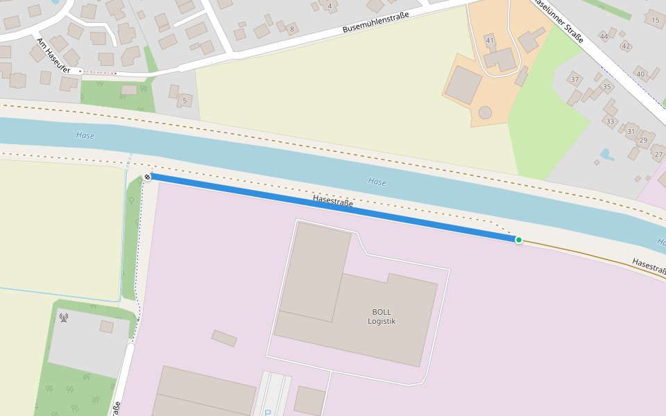 Hasestraße walking route map in Herzlake