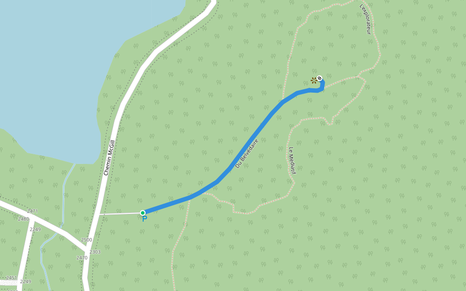 Du Belvédaire walking route map in Sainte-Julienne