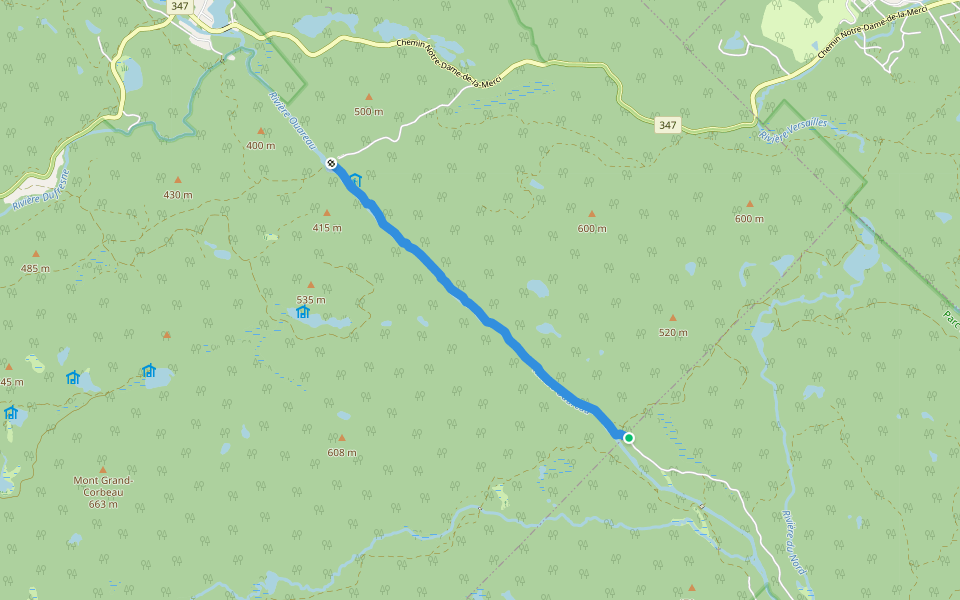 Sentier des Murmures walking route map in Chertsey