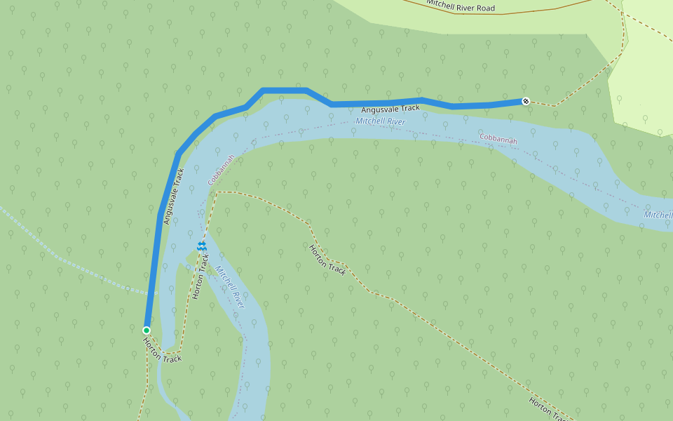 Angusvale Track walking route map in Cobbannah