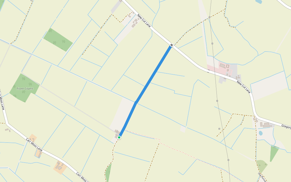 Green Kettle Lane walking route map in Halsall