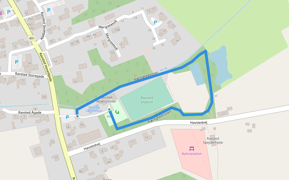 Kærlighedsstien walking route map in Bylderup-Bov