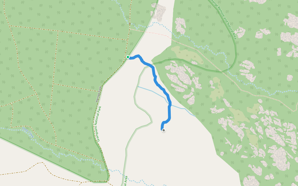Manja Shelter Track walking route map in Glenisla