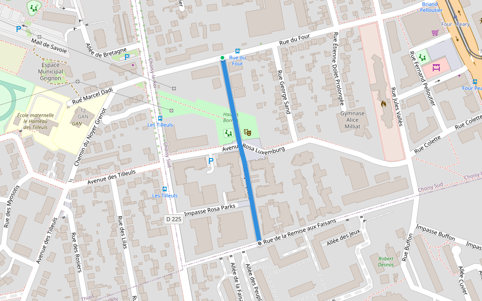 Mail Albert Jacquard walking route map in Choisy-le-Roi