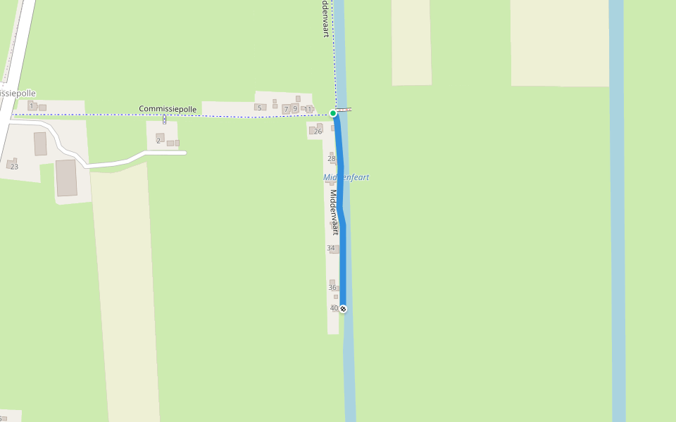 Middenvaart walking route map in Echten