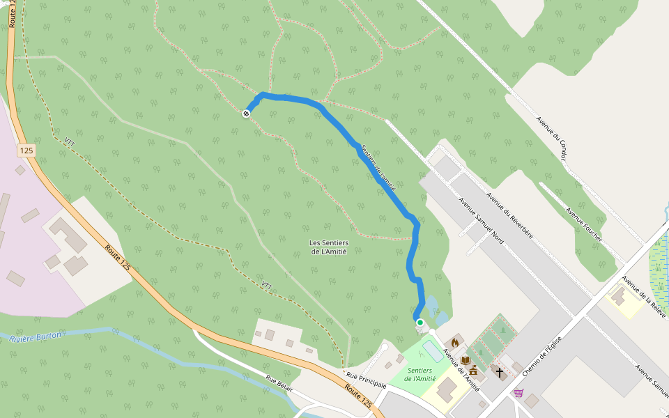 Sentiers de l'amitié walking route map in Chertsey