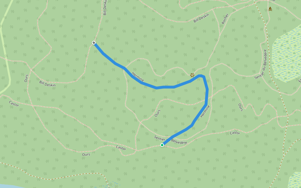 Hermine walking route map in Estérel