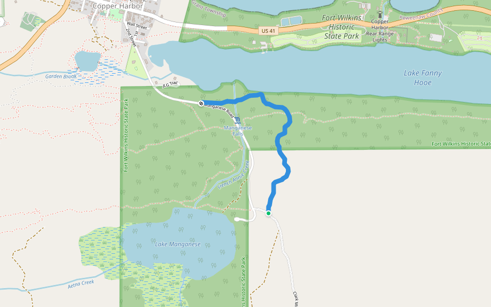 Paul's Plunge walking route map in Mohawk
