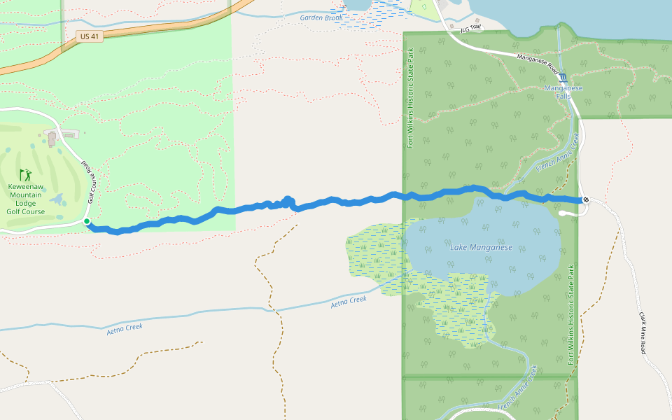 Red Trail walking route map in Eagle Harbor