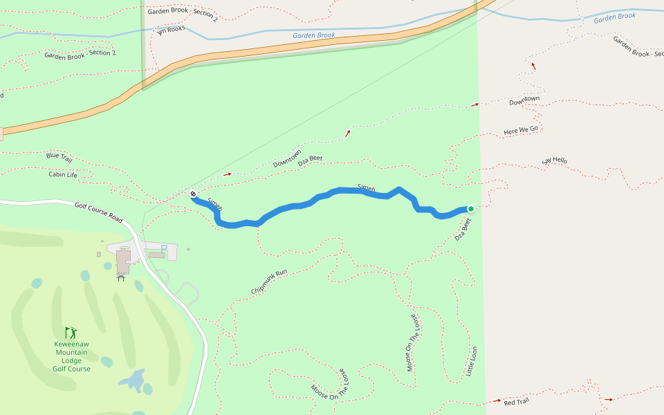 Simeh walking route map in Copper Harbor