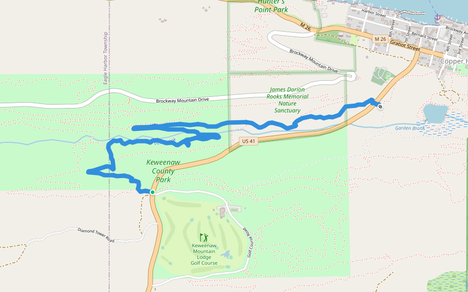Garden Brook walking route map in Mohawk