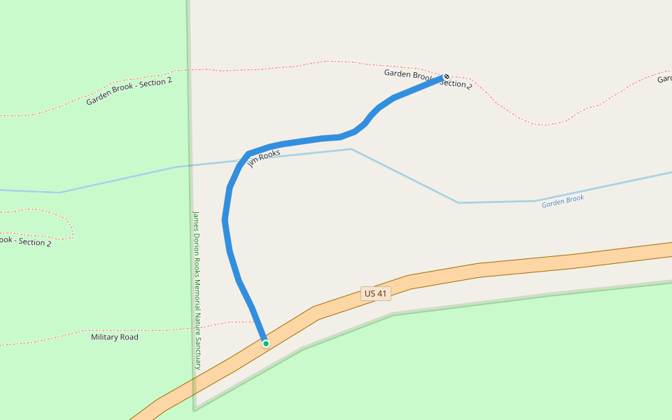 Jim Rooks walking route map in Copper Harbor