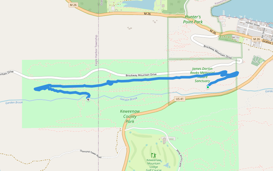 Woopidy Woo walking route map in Copper Harbor