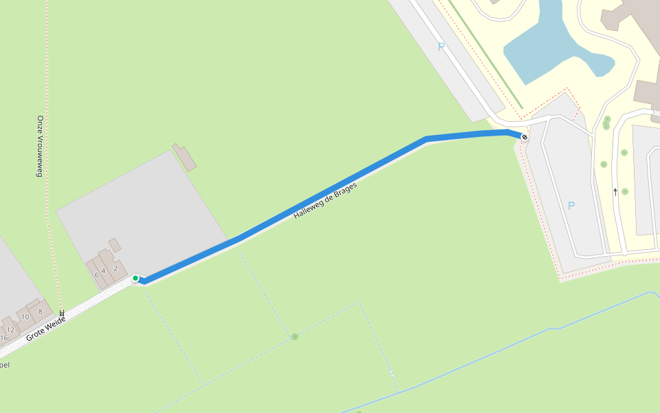 Halleweg de Brages walking route map in Halle