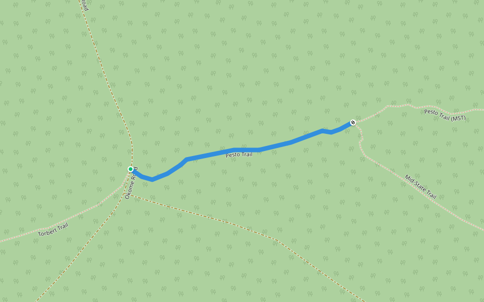 Pesto Trail walking route map in Waterville
