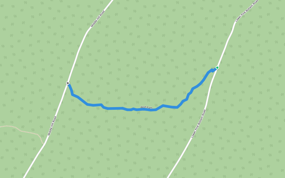 Wolf Path walking route map in Waterville