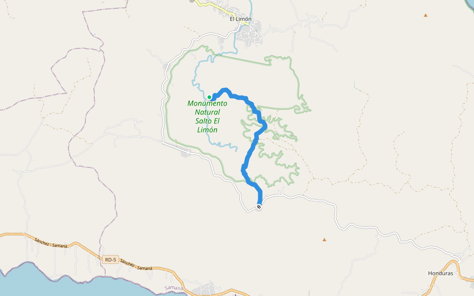 Camino Bonilla walking route map in El Limón