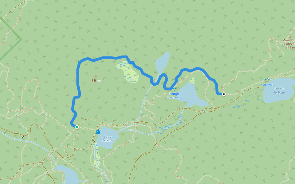Sentier de la Loutre walking route map in Notre-Dame-de-la-Merci