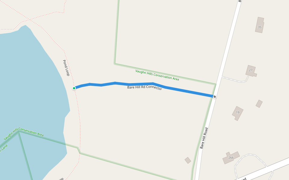 Bare Hill Rd Connector walking route map in Bolton