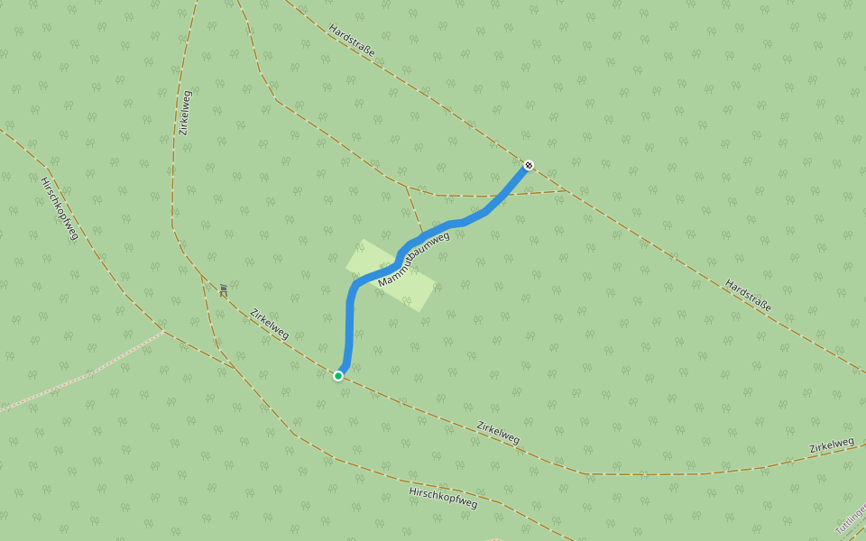 Mammutbaumweg walking route map in Tuttlingen