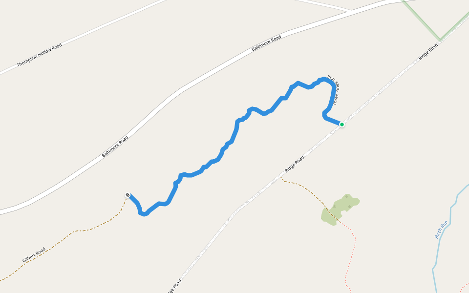 Three Pines Trail walking route map in Biglerville