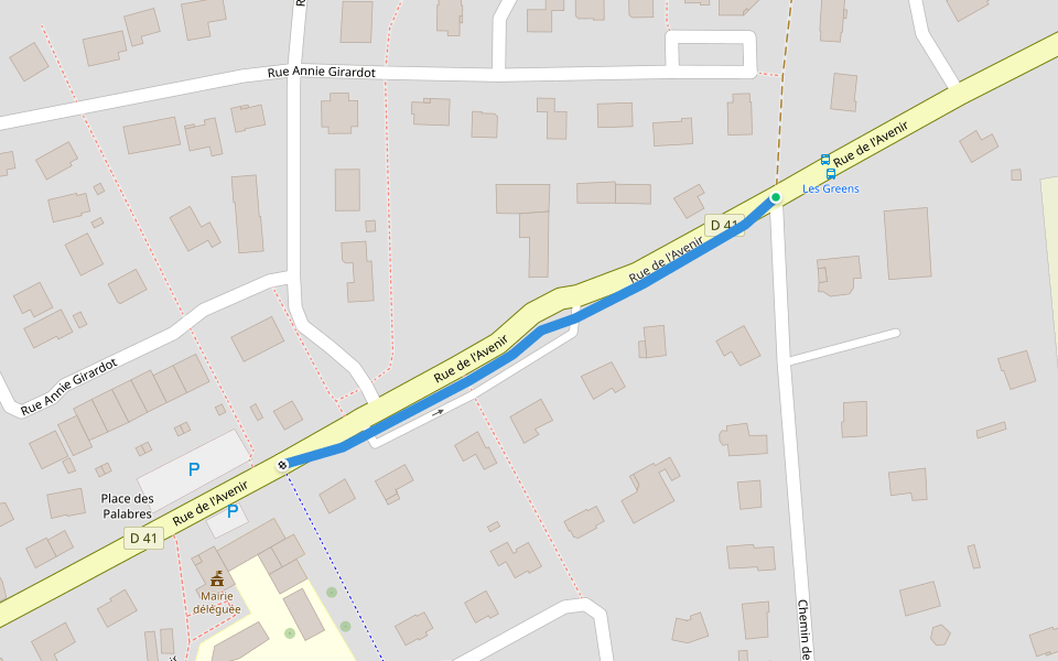 Rue de l'Avenir walking route map in Le Castelet