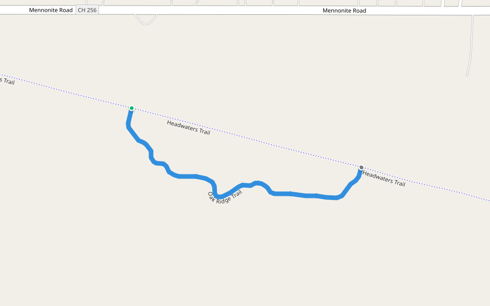 Oak Ridge Trail walking route map in Mantua