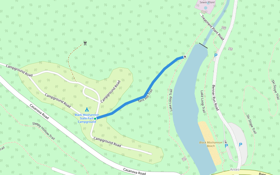 Tent Hill Trail walking route map in Philipsburg