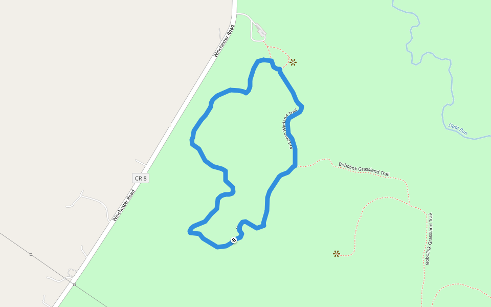 Kokomo Wetland Trail walking route map in Ashville