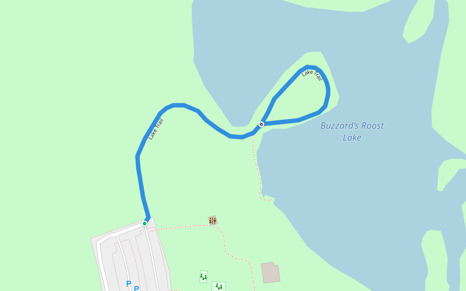 Lake Trail walking route map in Ashville
