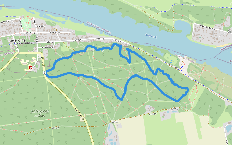 Šaltinių takas walking route map in Kačerginė