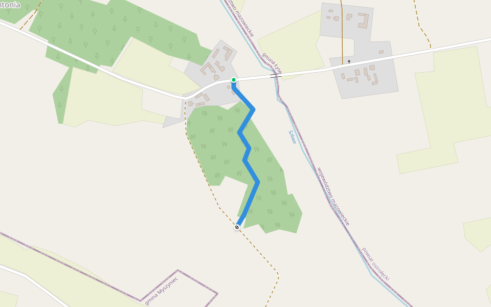 Skrót walking route map in Antonia