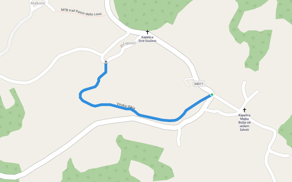 Vinska staza walking route map in Ogulin