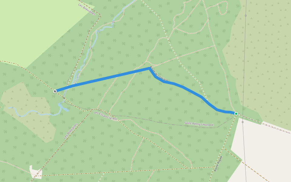 Route de Châtillon walking route map in Saint-Rémy-l'Honoré
