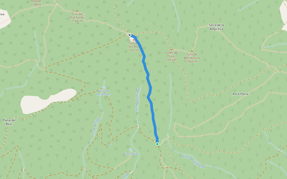 Drecera al Turó de la Cova (PR-C 139) walking route map in Sant Pere de Vilamajor