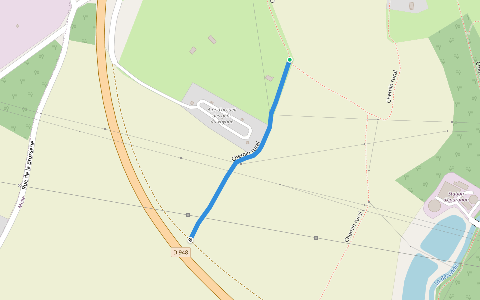 Chemin  rural walking route map in Melle