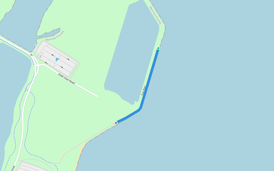 'The Pier' walking route map in Monroe