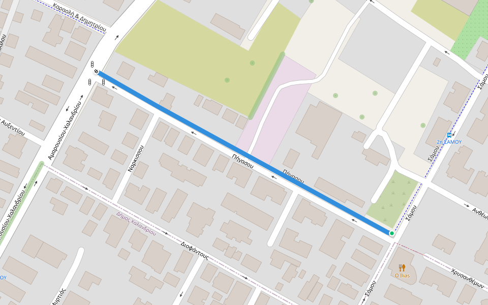 Πήγασου walking route map in Chalandri