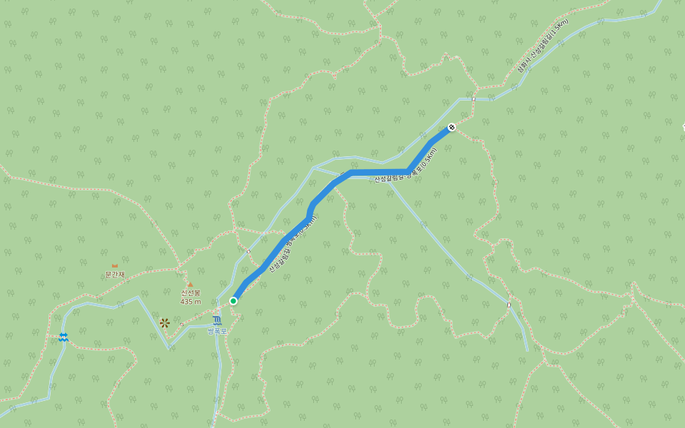 산성갈림길-쌍폭포(0.5Km) walking route map in Donghae-si