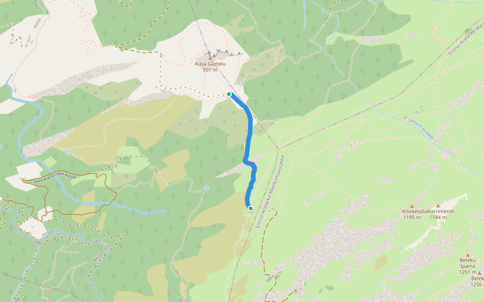 Goroskintxuko bidea walking route map in Zaldibia