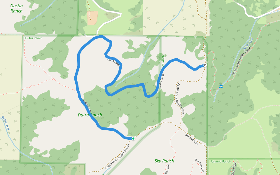 Dutra Loop walking route map in Martinez