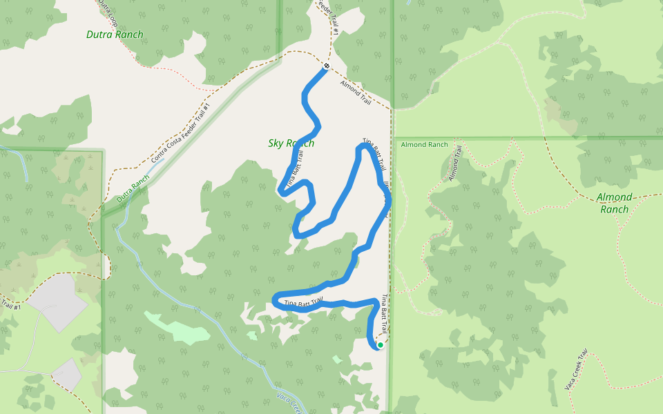 Tina Batt Trail walking route map in Martinez