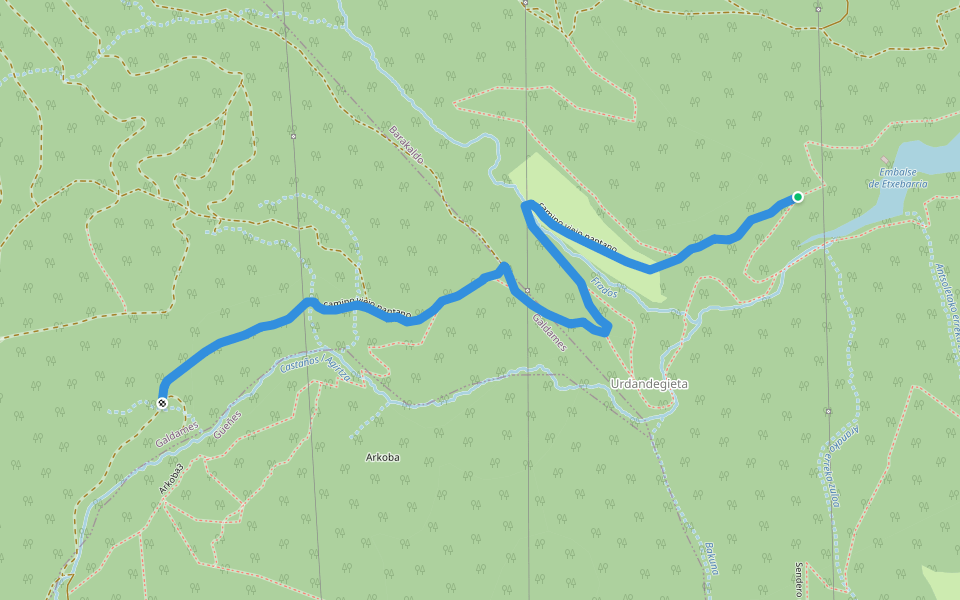 camino viejo pantano walking route map in Barakaldo