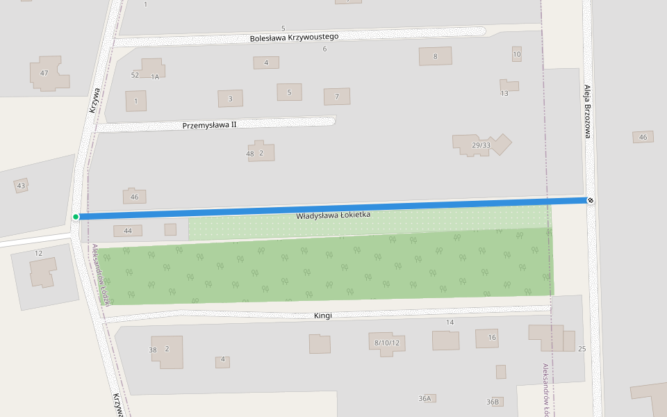 Władysława Łokietka walking route map in Aleksandrów Łódzki